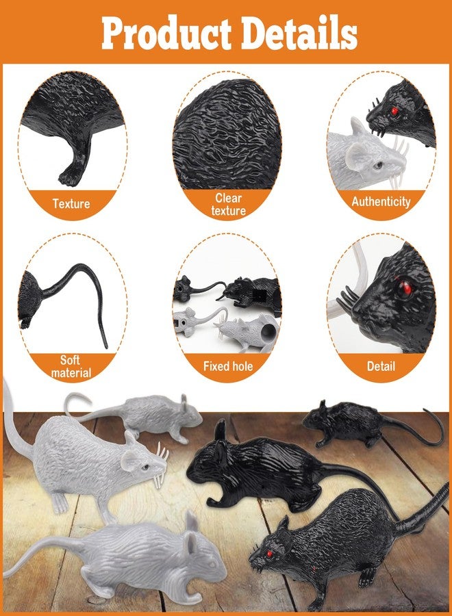 DOITEM 46 Pcs Plastic Fake Rat Plastic Mouse Toys Decorations Realistic Pranks Rats Simulated Small Mouse Mice Toys for April Fools Day Halloween Prank Party Supplies - Image 4